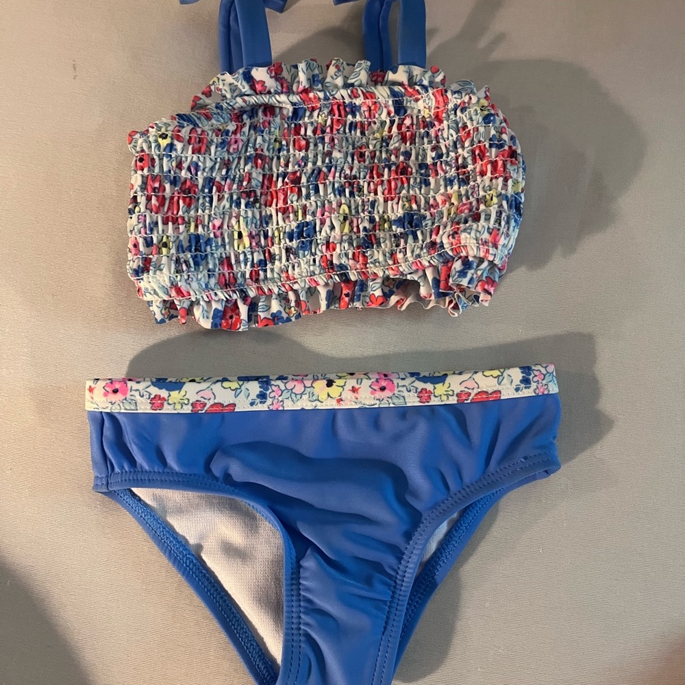 Wonder Nation Floral Smocked Bikini Set